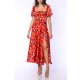 TGH ELECTIRC PRINT BOHO MIDI DRESS