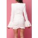 TGH RUFFLED CUFFS DEEP V-NECK INVITING MINI DRESS