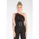 TGH COLOR BLOCK WIDE BUCKLE JUMPSUIT