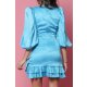 TGH ROCHIE MINI DIN SATIN CU VOLANE ASIMTERICE