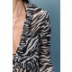 TGH ANIMAL PRINT SEMI-SHEER BEACH RUFFLES&STRINGS BLOUSE