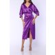 TGH ROCHIE MIDI DIN SATIN CU SLIT SI NASTURI BIJUTERIE