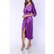 TGH ROCHIE MIDI DIN SATIN CU SLIT SI NASTURI BIJUTERIE