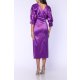 TGH ROCHIE MIDI DIN SATIN CU SLIT SI NASTURI BIJUTERIE