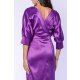 TGH ROCHIE MIDI DIN SATIN CU SLIT SI NASTURI BIJUTERIE