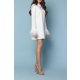 TGH BRIDAL A-LINE POINTED COLLAR FEATHERS MINI DRESS