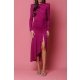 TGH ISABELLA ASYMMETRIC RUFFLE MIDI DRESS