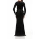 CARLA GLAM EMPIRE WIDE SLIT VELVET MAXI DRESS