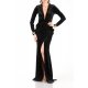 CARLA GLAM EMPIRE WIDE SLIT VELVET MAXI DRESS