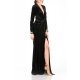 CARLA GLAM EMPIRE WIDE SLIT VELVET MAXI DRESS