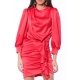 TGH ROCHIE MINI DIN SATIN CU MANECI BUFANTE SI VOLAN