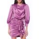 TGH ROCHIE MINI DIN SATIN CU MANECI BUFANTE SI VOLAN