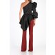 CARLA LATEST ONE SHOULDER ASYMMETRIC RUFFLE BLOUSE