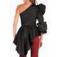 CARLA LATEST ONE SHOULDER ASYMMETRIC RUFFLE BLOUSE