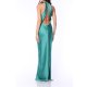 TGH MIDNIGHT ELEGANCE CUT-OUT BACK SATIN MAXI DRESS