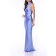 TGH MIDNIGHT ELEGANCE CUT-OUT BACK SATIN MAXI DRESS