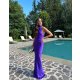 TGH MIDNIGHT ELEGANCE CUT-OUT BACK SATIN MAXI DRESS