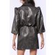 TGH METALLIC JACQUARD BLACK COLLAR MINI DRESS