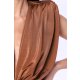 TGH AFRODITE HIGH SHOULDERS DRAPED ASYMMETRIC MIDI DRESS
