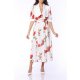 TGH ROSE PRINT VICTORIAN COLLAR MIDI DRESS