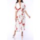 TGH ROSE PRINT VICTORIAN COLLAR MIDI DRESS