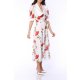 TGH ROSE PRINT VICTORIAN COLLAR MIDI DRESS