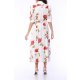 TGH ROSE PRINT VICTORIAN COLLAR MIDI DRESS