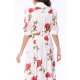 TGH ROSE PRINT VICTORIAN COLLAR MIDI DRESS