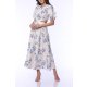 TGH LINO ROCHIE MIDI CU PRINT FLORAL SI SNURURI