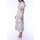 TGH LINO ROCHIE MIDI CU PRINT FLORAL SI SNURURI