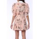 TGH LINO FLORAL PRINT PLISSE MINI DRESS