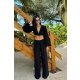 TGH LINO MIDSUMMER PUFFED SLEEVES CRISS CROSS CROP TOP