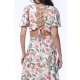 TGH TIMELESS FLORAL CRISS-CROSS BACK MIDI DRESS