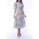 TGH ROCHIE MIDI GARDEN RADIANCE CU PRINT FLORAL SI VOLAN