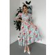 TGH ROCHIE MIDI GARDEN RADIANCE CU PRINT FLORAL SI VOLAN