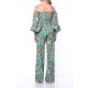 TGH SALOPETA OFF-SHOULDERS CU PANTALONI LARGI SI IMPRIMEU FOREST