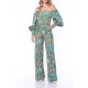 TGH SALOPETA OFF-SHOULDERS CU PANTALONI LARGI SI IMPRIMEU FOREST