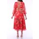 LONG SLEEVES ZIG ZAG BACK CROPPED MIDI ROSES DREAM DRESS