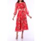 LONG SLEEVES ZIG ZAG BACK CROPPED MIDI ROSES DREAM DRESS