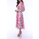 LONG SLEEVES ZIG ZAG BACK CROPPED MIDI ROSES DREAM DRESS