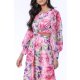 LONG SLEEVES ZIG ZAG BACK CROPPED MIDI ROSES DREAM DRESS