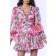 TGH ROCHIE MINI CU VOLANE SI PRINT FLORAL
