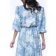 TGH FLORAL SYMPHONY POINTED COLLAR MIDI DRESS