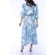 TGH FLORAL SYMPHONY POINTED COLLAR MIDI DRESS