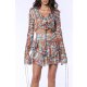 TGH TOP SCURT ANIMAL PRINT CU VOLANE