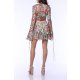TGH TOP SCURT ANIMAL PRINT CU VOLANE