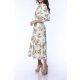 TGH ROCHIE MIDI A-LINE FLORAL SERENADE CU UMERI GOI