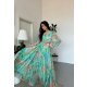 TGH AQUA ROSE CROPPED MAXI DRESS