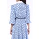 TGH POINTED COLLAR WHITE POLKA DOTS MIDI DRESS