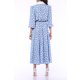 TGH POINTED COLLAR WHITE POLKA DOTS MIDI DRESS